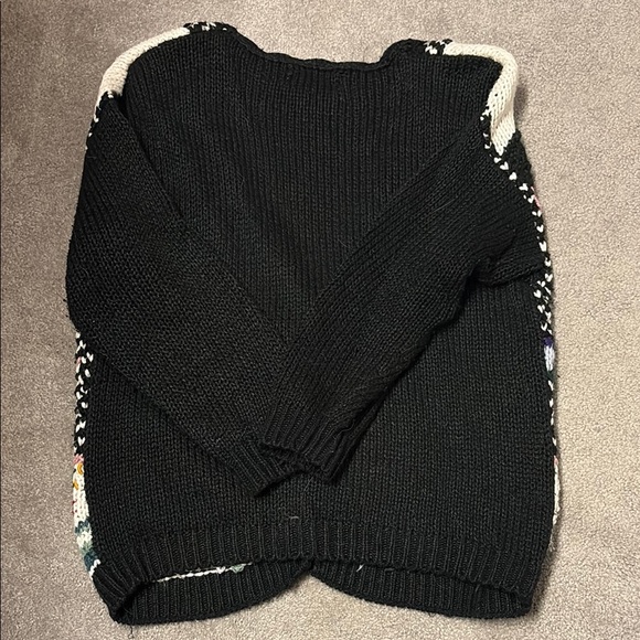 Hand Knit Floral Cardigan Sweater - Picture 4 of 4